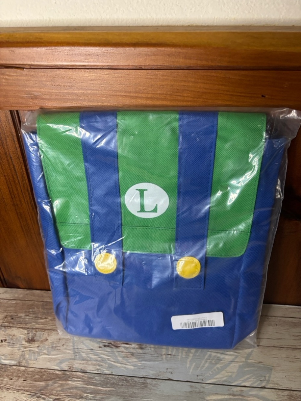 Blue and Green Backpack with L Monogram